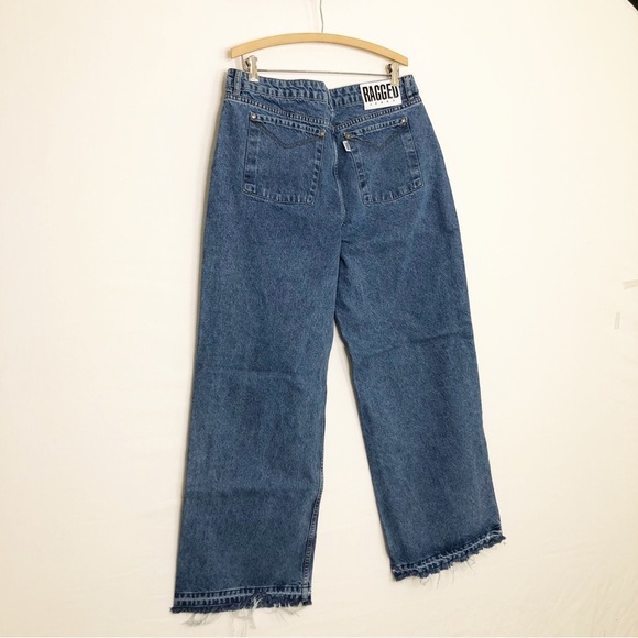 Ragged Priest wide leg, raw hem  high waist, denim jeans - Picture 11 of 11